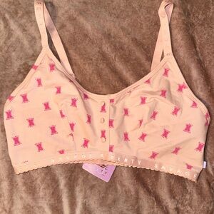 Savage X Fenty Peach Bralette with Pink Print
